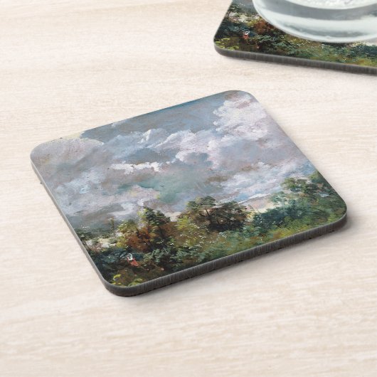 Onderzoek van Sky and Trees (olie op canvas) Bier Onderzetter (Linkerzijde)