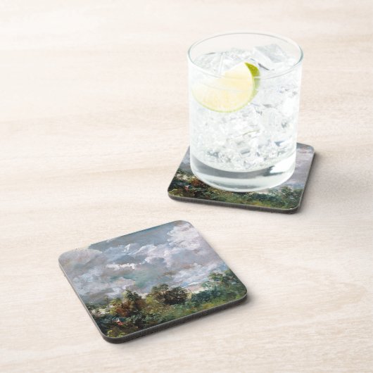 Onderzoek van Sky and Trees (olie op canvas) Bier Onderzetter (Rechterzijde)
