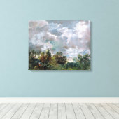 Onderzoek van Sky and Trees (olie op canvas) Canvas Afdruk (Insitu (Houten vloer))