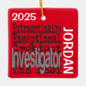 Onderzoeker Buitengewoon DOUANE Keramisch Ornament (Voorkant)