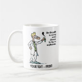 Onderzoeker Cartoon Man Koffiemok (Links)