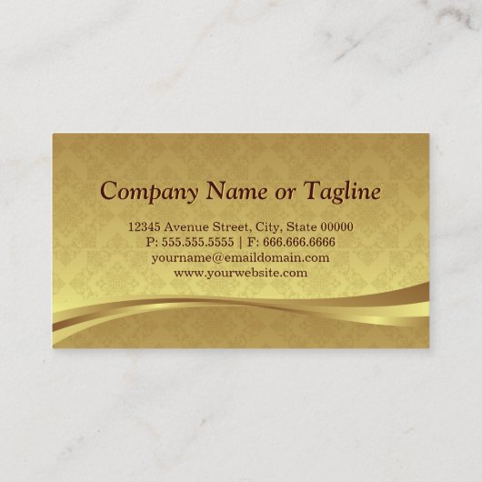 Onderzoeker - Elegant Gold Damask Visitekaartje (Achterkant)