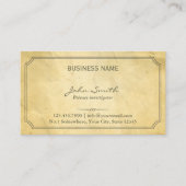 Onderzoeker  geconfectioneerde oude papieren textu visitekaartje (Voorkant)