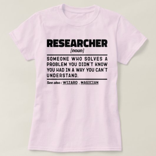 Onderzoeker Noun Student Afstuderen wetenschapsana T-shirt (Design voorkant)