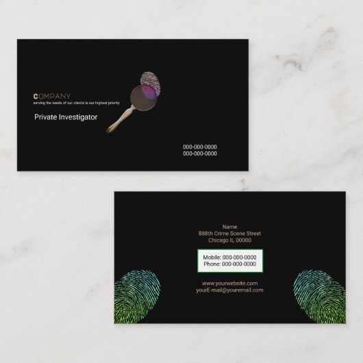 Onderzoeker Visitekaartje (Voorkant / Achterkant)