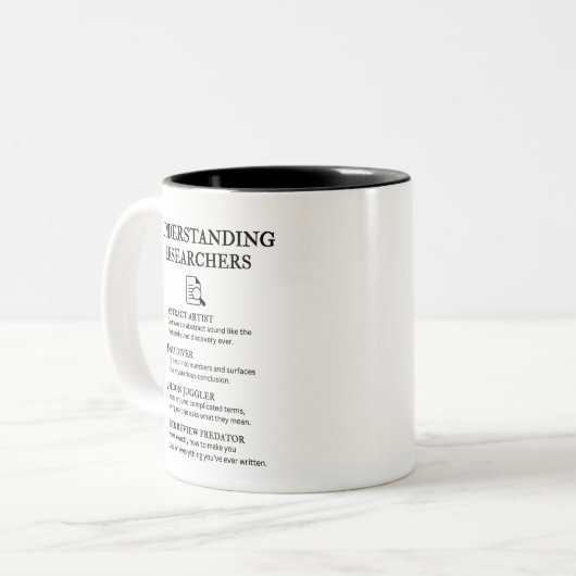 Onderzoekers begrijpen tweekleurige koffiemok (Voorkant links)