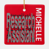 Onderzoeksassistent Extraordinaire CUSTOM Keramisch Ornament (Achterkant)