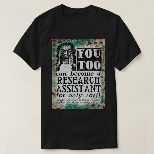 Onderzoeksassistent Funny Retro T-shirt (Design voorkant)