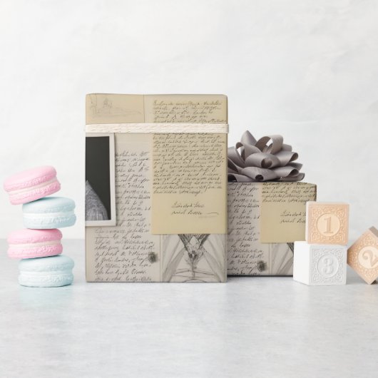 Onderzoeksraad met foto’s en notities cadeaupapier (Baby Shower)