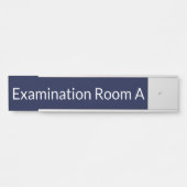 Onderzoeksruimte Donkerblauw en Witte Tekst Sjablo Deurbordje (Voorkant)