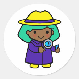 Onderzoekster meisje ronde sticker