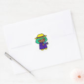 Onderzoekster meisje ronde sticker (Envelop)