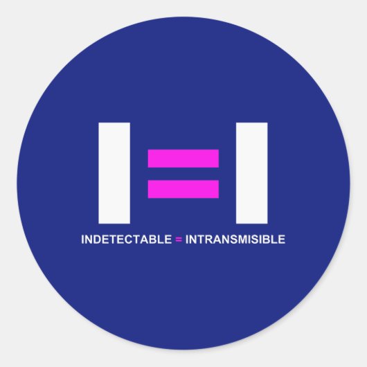 Ondetecteerbaar is een onzichtbaar VIH Ronde Sticker (Voorkant)