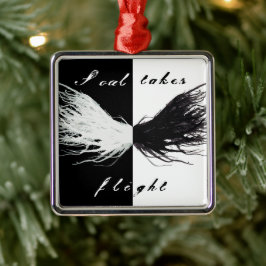 Ondeugden en Deugden Zwart en Wit Alcohol Inkt Kun Metalen Ornament