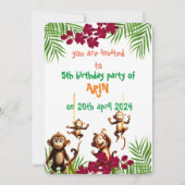 Ondeugend Aap Familie Kinderen Verjaardag Kaart (Voorkant)