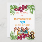 Ondeugend Aap Familie Kinderen Verjaardag Kaart (Voorkant)