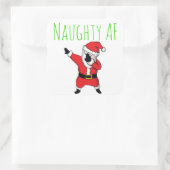 Ondeugend AF Dabbing Sinterklaas Vrolijk Kerstfees Vierkante Sticker (Tas)