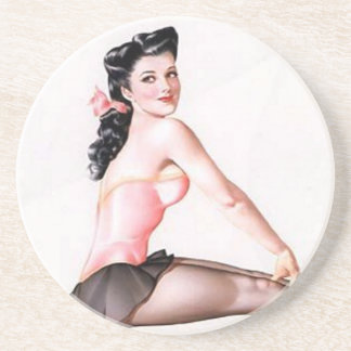  Ondeugend Ballerina Pin Up Meisje Zandsteen Onderzetter