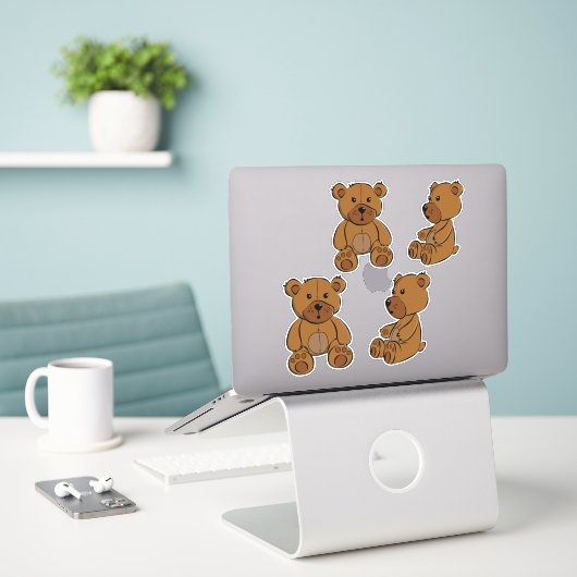 Ondeugend Beer Sticker (Laptop op bureau)