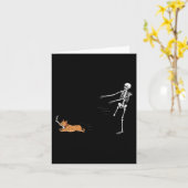 Ondeugend Corgi Dog Fun Skeleton Halloween Kaart (Gele Bloem)