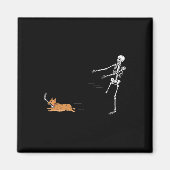 Ondeugend Corgi Dog Fun Skeleton Halloween Magneet (Voorkant)