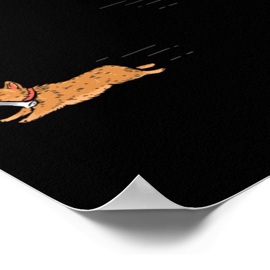 Ondeugend Corgi Dog Fun Skeleton Halloween Poster (Hoek)