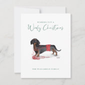 Ondeugend Dog Waterverf Dachshund Versnipperde Swe Feestdagenkaart (Voorkant)