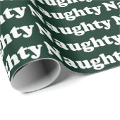 Ondeugend donkergroen moderne typografie grappig cadeaupapier (Rol Hoek)