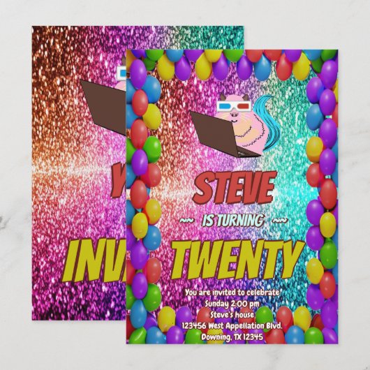 Ondeugend Eekhoorn Internet Party Verjaardag Uitno Kaart (Voorkant / Achterkant)