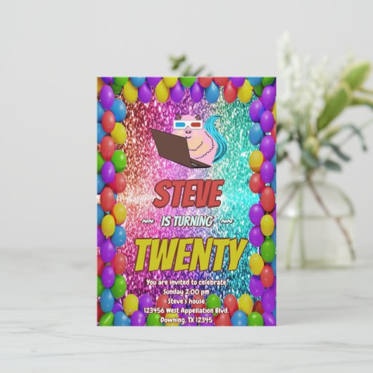 Ondeugend Eekhoorn Internet Party Verjaardag Uitno Kaart (Staand voorkant)