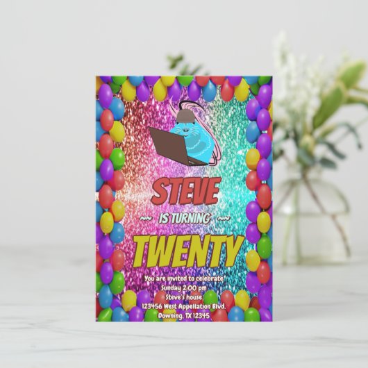 Ondeugend Eekhoorn Internet Party Verjaardag Uitno Kaart (Staand voorkant)