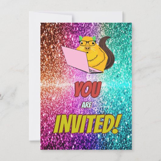 Ondeugend Eekhoorn Internet Party Verjaardag Uitno Kaart (Achterkant)