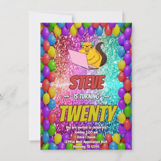 Ondeugend Eekhoorn Internet Party Verjaardag Uitno Kaart (Voorkant)