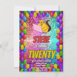 Ondeugend Eekhoorn Internet Party Verjaardag Uitno Kaart