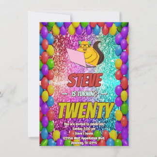 Ondeugend Eekhoorn Internet Party Verjaardag Uitno Kaart