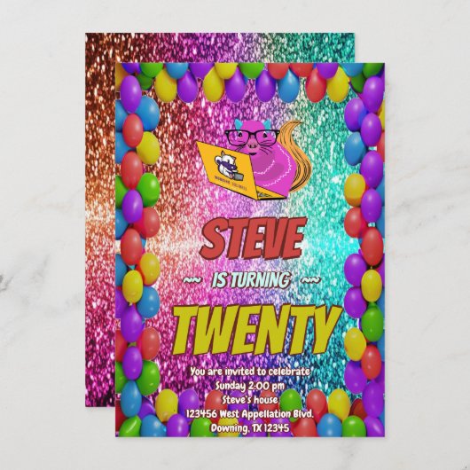 Ondeugend Eekhoorn Internet Party Verjaardag Uitno Kaart (Voorkant / Achterkant)