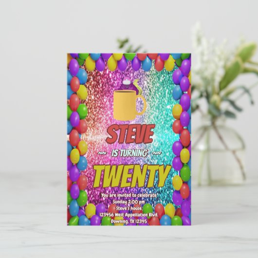 Ondeugend Eekhoorn Koffie Verjaardagsfeestje Uitno Kaart (Staand voorkant)