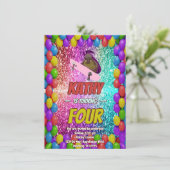 Ondeugend Eekhoorn Skateboard Verjaardagsfeest Uit Kaart (Staand voorkant)