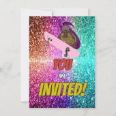 Ondeugend Eekhoorn Skateboard Verjaardagsfeest Uit Kaart (Achterkant)