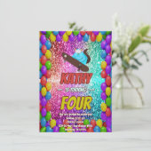 Ondeugend Eekhoorn Skateboard Verjaardagsfeest Uit Kaart (Staand voorkant)