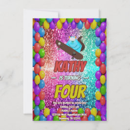 Ondeugend Eekhoorn Skateboard Verjaardagsfeest Uit Kaart