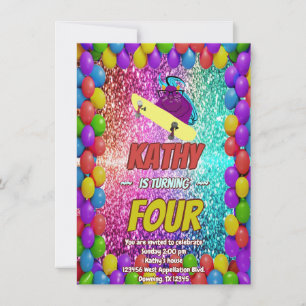 Ondeugend Eekhoorn Skateboard Verjaardagsfeest Uit Kaart