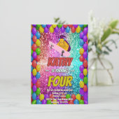 Ondeugend Eekhoorn Skateboard Verjaardagsfeest Uit Kaart (Staand voorkant)