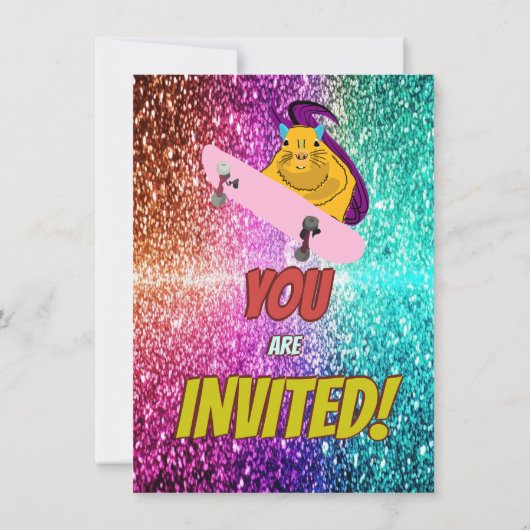 Ondeugend Eekhoorn Skateboard Verjaardagsfeest Uit Kaart (Achterkant)