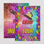 Ondeugend Eekhoorn Skateboard Verjaardagsfeest Uit Kaart (Voorkant / Achterkant)