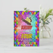 Ondeugend Eekhoorn Skateboard Verjaardagsfeest Uit Kaart (Staand voorkant)