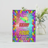 Ondeugend Eekhoorn Skateboard Verjaardagsfeest Uit Kaart (Staand voorkant)