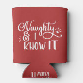 ondeugend en ik ken het grappige Kerstmis Blikjeskoeler (Achterkant)