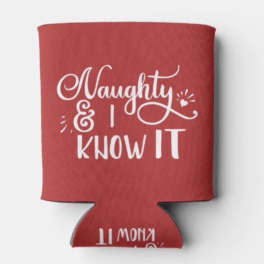 ondeugend en ik ken het grappige Kerstmis Blikjeskoeler (Achterkant)