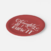 ondeugend en ik ken het grappige Kerstmis Papieren Bordje (Gekanteld)